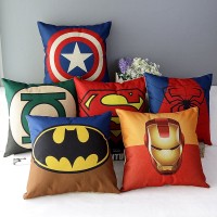 Marvel DC Superhero 17" Linen Cotton Cushion Cover Throw Pillow Case Home Gift   122737298591